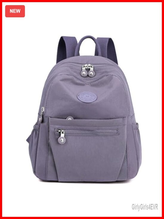 Mini Nylon Backpack Purse for Women - Water Resistant Adjustable Strap Travel